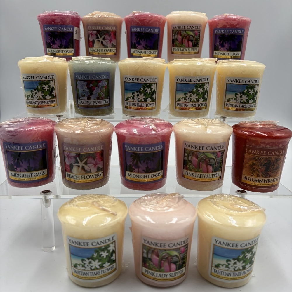 Vtg New 18 Assorted Yankee Candle 1.75oz Votives All Wrapped Rare Scents Retired
